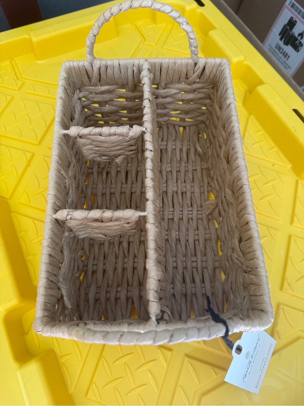 Hearth & Hand Natural Woven Divided Caddy in Natural Tone